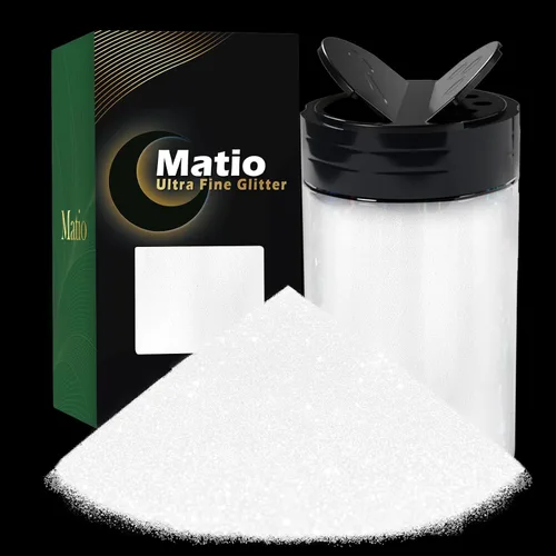 Miniatura 22 de Matio Polvo iridiscente de purpurina ultra fina, 7.76 onzas/7.76 oz verde esmeralda para manualidades, copos de lentejuelas metálicas de 1/128