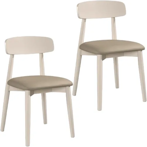 Miniatura 15 de YVYKFZD Solid Wood Dining Chairs, Armless Dining Room Chair Set, Leather Upholstered Kitchen Chairs, Comfy Side Chair with Curved Back, for
