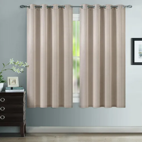 Miniatura 8 de LUXE WEAVERS Eco Collection - Par de paneles de ventana, color crema, 100% opacas, 63 pulgadas de largo