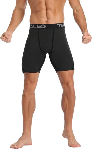 Miniatura 2 de TELALEO Paquete de 6 o 5 pantalones cortos de compresión para hombre, pantalones cortos deportivos de elastano, pantalones cortos atléticos