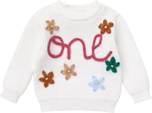 Miniatura 80 de Suéter de primer cumpleaños para bebés y niñas de un año de edad, sesión de fotos, otoño e invierno