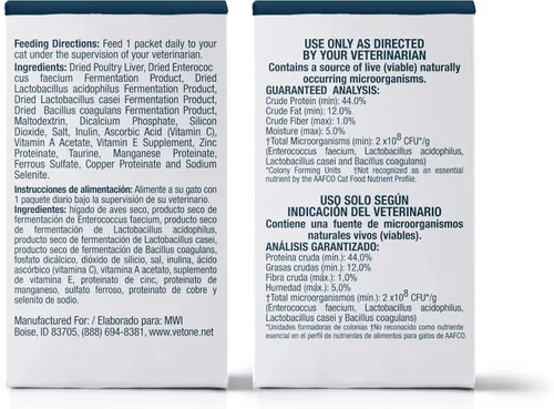 Miniatura 5 de VetOne Advita - Suplemento nutricional probiótico en polvo para gatos, 30 paquetes (0.04 oz)