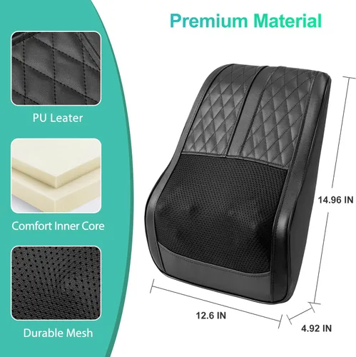 Miniatura 7 de Masajeador de espalda para dolor de espalda, tejido profundo, masajeador shiatsu de cuello y espalda con calor, almohada de masaje de amasamiento 3D