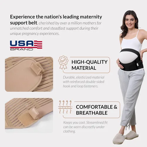 Miniatura 31 de NeoTech Care Cinturón de maternidad para embarazo, soporte para espalda, abdomen, cintura, pelvis (talla L, color marfil)