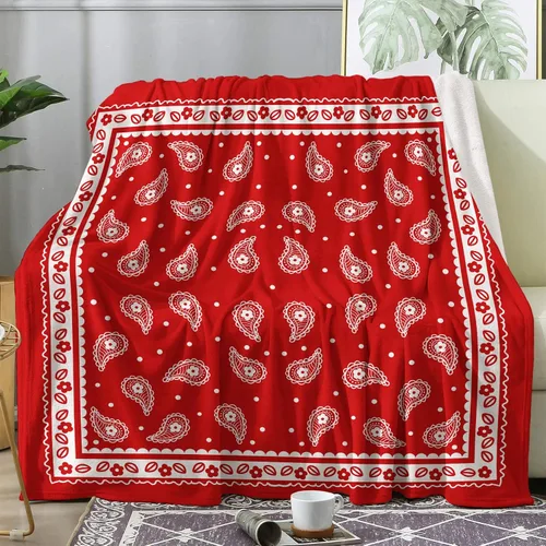 Miniatura 17 de Manta tipo bandana negra tamaño King, manta de forro polar para sofá, cama, sofá, mantas y mantas de cachemira, manta de franela de felpa súper