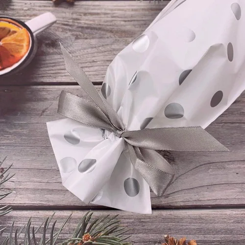 Miniatura 3 de Enjonar 24 bolsas de regalo de fiesta, bolsa de regalo plateada, bolsa de plástico con cordón para dulces, regalos