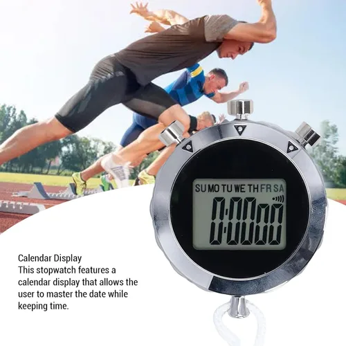 Miniatura 9 de RiToEasysports Cronómetro cronómetro, cronómetro digital de mano de 0.01 segundos con calendario de alarma para correr, fútbol, fitness