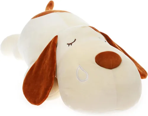ERDAO Almohada de felpa para perro, juguete suave de peluche para el cuerpo, almohada corporal de peluche para niños, niñas y niños (marrón, 17.7