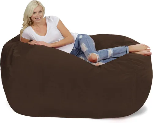 Miniatura 12 de Cozy Sack - Sillón de puff: Gran bolsa para muebles de espuma viscoelástica de 6 ft y tumbona grande – sofá grande con funda de microfibra suave