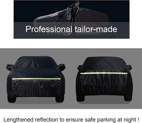 Miniatura 7 de Funda para coche compatible con Mazda Mazda2 Mazda3 Mazda5 Mazda6 para exteriores, 100% impermeable, resistente al viento, a prueba de polvo, Negro