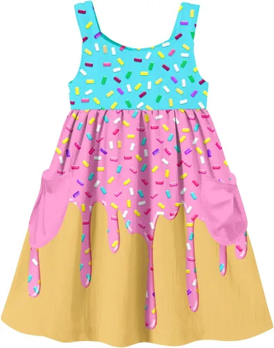 Miniatura 9 de Vieille Vestido sin mangas para niñas pequeñas, lindo vestido de verano con bolsillo, 2-7 años