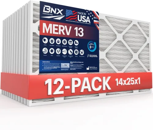 Miniatura 49 de BNX TruFilter - Filtro de aire 10 x 10 x 1 MERV 13, electrostático plisado, para aire acondicionado, HVAC y hornos, para alergias, polen, moho