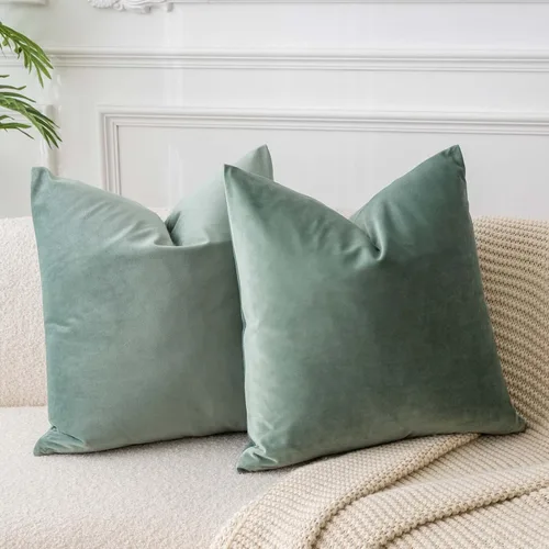 Miniatura 51 de Juspurbet - Juego de 2 fundas decorativas de terciopelo para cojines, fundas suaves para sofá, cama o sillón con cremallera oculta, para sala