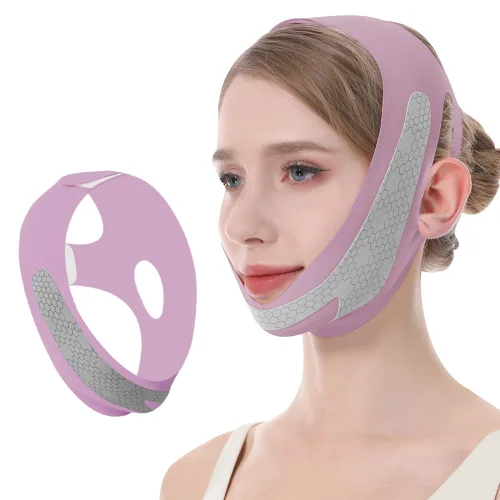 Miniatura 9 de Máscara de elevación de línea V de grafeno, correa de elevación facial para dormir, correa de barbilla reutilizable y ajustable para levantar
