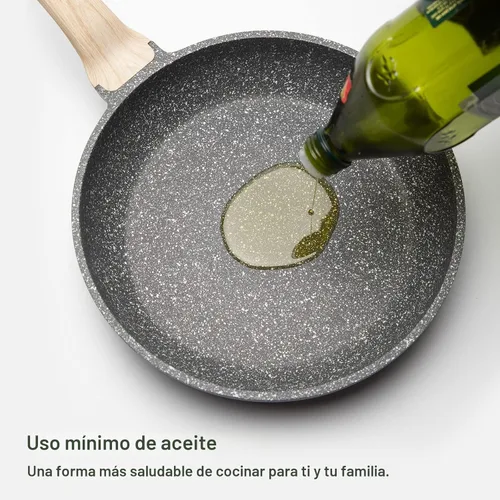 Miniatura 6 de CAROTE Sartén antiadherente para saltear y sartén para tortillas, sartén de chef de granito no tóxica y saludable, sartén para huevos compatible