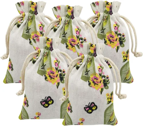 Miniatura 13 de 20 bolsas de arpillera con cordón, bolsas de regalo de boda de 3.9 x 5.3 pulgadas, joyas, fiestas de cumpleaños, baby shower, artes y manualidades