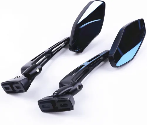 Miniatura 3 de XYZCTEM Motocicleta negro brillante Mini Sport Racing Espejos para Yamaha YZF R1 R6 R6S 1000 600 Suzuki GSXR 600 700 750 1000 1300 Hayabusa Honda