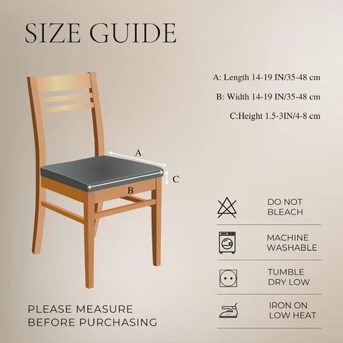 Miniatura 5 de SearchI Fundas de asiento repelentes al agua para sillas de comedor, paquete de 4 fundas de asiento elásticas de Jacquard para sillas de comedor
