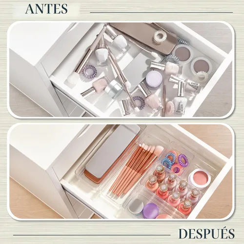 Miniatura 6 de Organizadores de plástico transparente para maquillaje, conjunto de 6