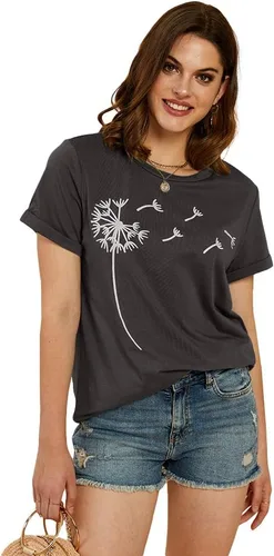 Miniatura 3 de Cicy Bell - Camiseta de manga corta para mujer, de verano, estampada con lindo gráfico de diente de león
