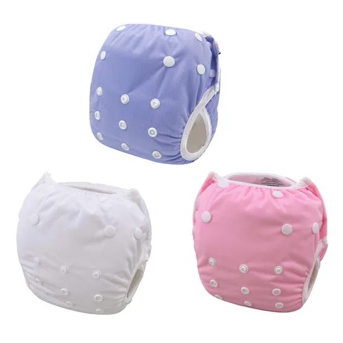 Miniatura 79 de Alva, Pañales de bebé para nadar, paquete de 2 unidades, talle único, reutilizable, lavable y ajustable de 0 a 36 meses. Tamaño de 10 a 40 lbs