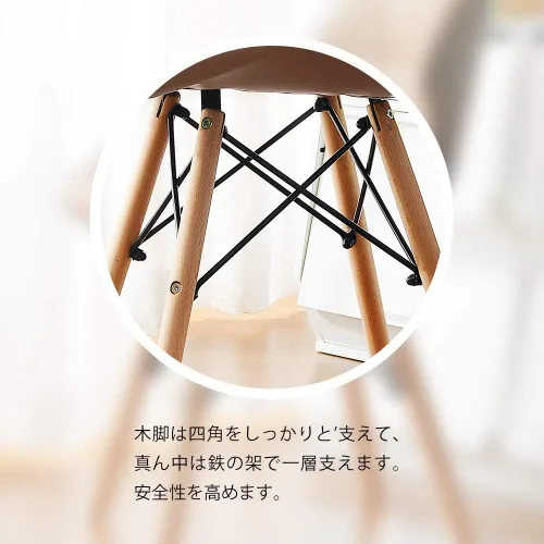 Miniatura 6 de OSJ Dining Chair, Laser PU Seat, Eames Modern Design, Natural Wood Legs, Eames Chair, Nordic, Stylish, Designers, Reproduction, Set of 1