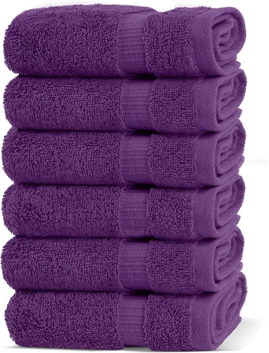 Miniatura 35 de Chakir Turkish Linens - Toallas turcas de alta calidad 100% algodón para baño, 13 x 13 pulgadas (6 toallas pequeñas, aguamarina)