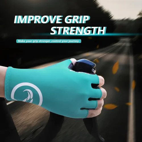 Miniatura 3 de Guantes de ciclismo para hombres y mujeres, guantes de ciclismo sin dedos, antideslizantes, 0.197 in, acolchados, absorben los golpes, transpirables