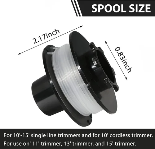 Miniatura 4 de THTEN 88175 Bobina de recortadora de 0.065 pulgadas compatible con Toro 51256, 51301, 51302, 51303, 51304, 51305, 51307, 51308, 51309, 51324, 51326