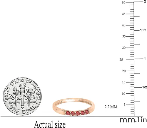 Miniatura 28 de Dazzlingrock Collection Anillo de boda redondo de 5 piedras preciosas o diamantes para mujer en oro macizo de 10 K/14 K/18 K