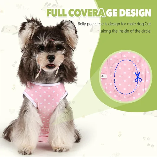 Miniatura 4 de Pañales para perros, mameluco de período para hembras, bragas sanitarias para perras, pañales térmicos para perros pequeños y medianos, puntos