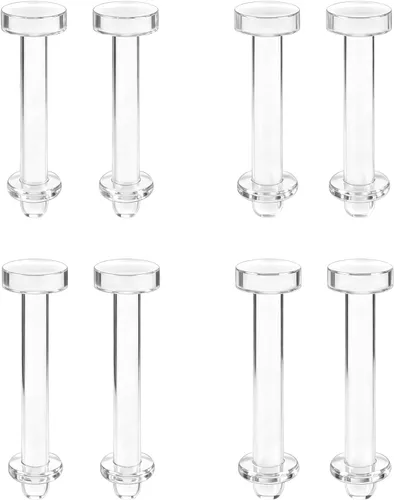 Miniatura 7 de ZS 4 pares de piercings de cejas transparentes de 16G y 14G, retenedores de plástico para el vientre y labios, aretes de acrílico Bioflex Daith Rook