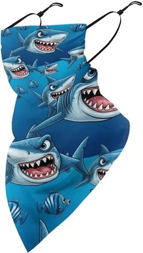 Miniatura 30 de Bufanda de protección solar UV, bufanda triangular reutilizable con lazo para las orejas