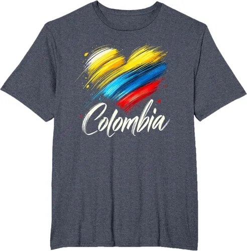 Miniatura 31 de Camiseta de orgullo colombiano con corazón de la bandera de Colombia