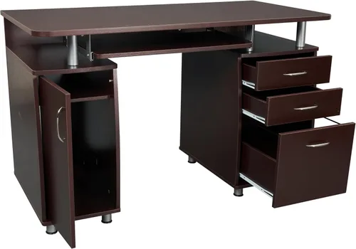 Miniatura 9 de Techni Mobili Escritorio para computadora de 48 pulgadas de ancho con archivador y cajones, armario de almacenamiento con estante extraíble