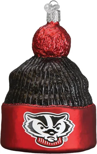 Miniatura 5 de Old World Christmas Gorro de béisbol de Wisconsin para árbol de Navidad