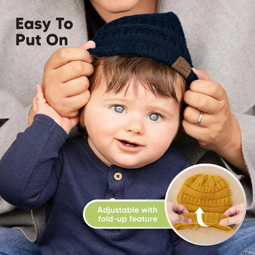 Miniatura 44 de KeaBabies 3-Pack Baby Beanies for Boys, Girls - Stretchy Knit Baby Hats, Cute Newborn