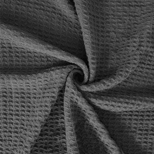 Miniatura 2 de Lujoso tejido de punto gofre de algodón peinado súper suave, acogedor, cálido, transpirable, ligero, elegante, para todas las estaciones, tamaño Gris