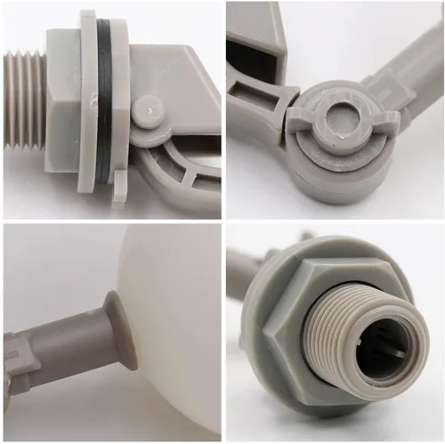 Miniatura 4 de Válvula de flotador de 1/2 o 3/4 con brazo ajustable llenado automático para fuentes de tanque de agua de ganado (1/2 pulgada)
