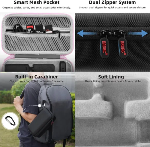 Miniatura 4 de BRDRC Osmo Pocket 3 - Funda de transporte portátil, bolsa de almacenamiento rígida protectora para DJI Osmo Pocket 3 Creator Combo Accesorios
