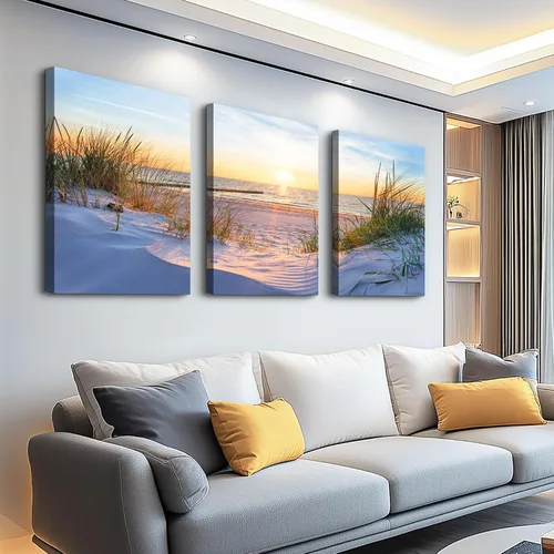 Miniatura 30 de Lienzo decorativo para pared de dormitorio, sala de estar, impresiones en lienzo, obras de arte, decoración de pared de baño, plantas verdes, Verde