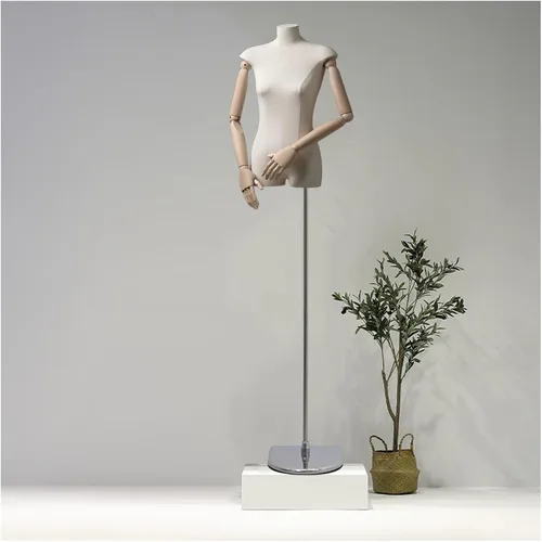 Miniatura 9 de Adjustable Female Dress Form Mannequin with Metal Base Stand - Perfect for Clothing Display, Sewing Projects, and Tailoring - Versatile Height