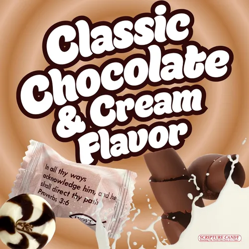 Miniatura 2 de Scripture Candy, caramelo duro de chocolate y crema, bolsa de 1 libra, 75 piezas