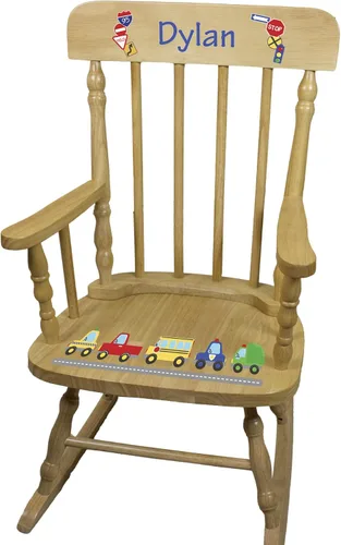 Miniatura 8 de My Bambino Mecedora de madera personalizada para niños Mecedora natural para niños (safari) Silla infantil con nombre personalizado Baby