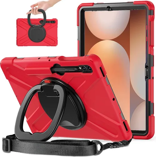 Miniatura 74 de 360 Rotation Case for Galaxy Tab ActivePro/Tab Active4 Pro/Active 5 Pro 10.1" Sturdy Cover Rotate Ring Stand Shoulder Carrying Strap Hand Strap