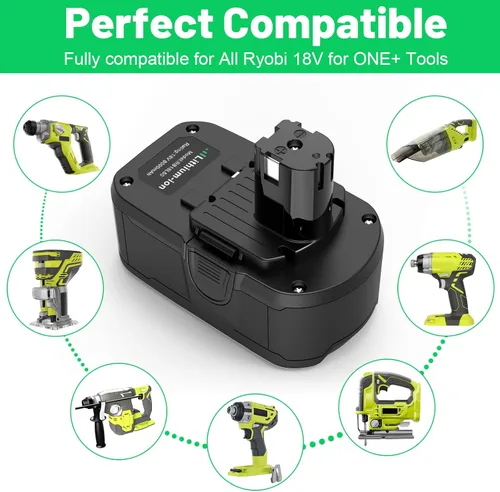 Miniatura 6 de TREE.NB 8.0Ah 18Volt Replacement for Ryobi 18V Lithium Battery Ultra-High Capacity Compatible with Ryobi ONE+ 18V Battery P102 P103 P104 P105 P106