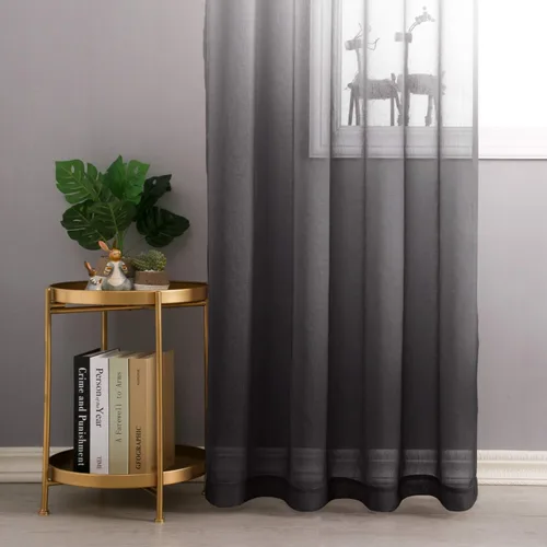 Miniatura 3 de DWCN Cortinas Transparentes Ombré - Cortinas de Lino Sintético con Gradiente Semi Voile con Ojales en la Parte Superior para Dormitorio y Sala