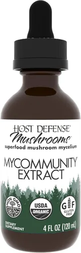 Host Defense MyCommunity Extract - Suplemento de hongos de mezcla de 17 especies para apoyo inmunológico - Extracto con melena de león, reishi.