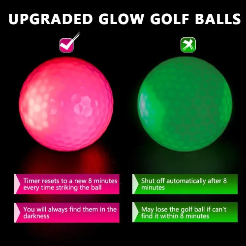 Miniatura 2 de THIODOON Glow in The Dark Golf Balls Light up Led Golf Balls Night Golf Gift Sets for Men Kids Women 6 Pack