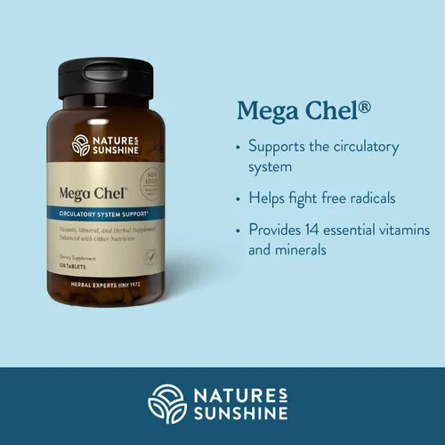 Miniatura 3 de Nature's Sunshine Mega-Chel, 120 tabletas, vitamina completa con potentes antioxidantes, hierbas, vitaminas, minerales y aminoácidos que apoyan